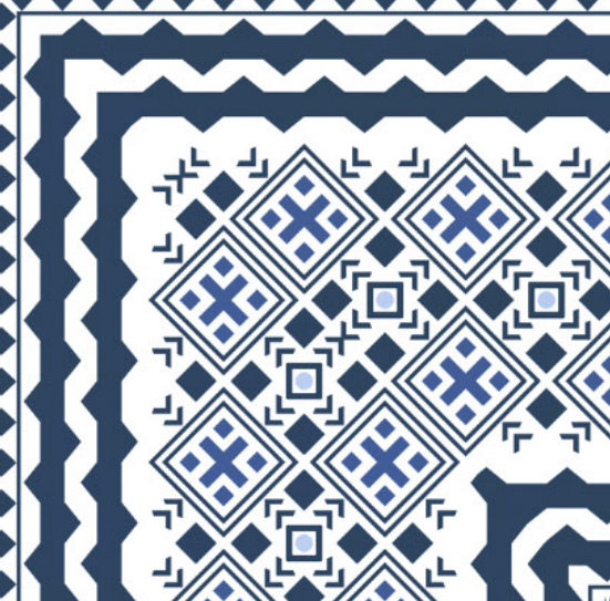 Wallex Carpet Moroccan CP-13 A (corner) tile face (from the Ceramic Centre catalogue)