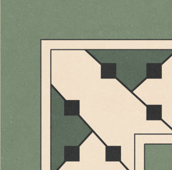 Wallex Carpet Moroccan CP-27 A (corner) tile face (from the Ceramic Centre catalogue)