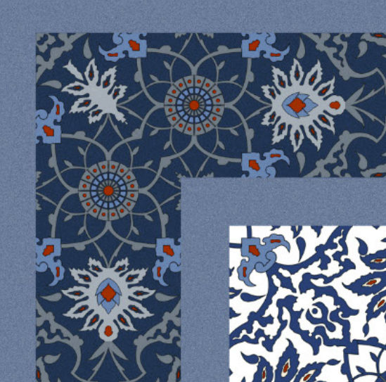 Wallex Carpet Moroccan CP-35 A (corner) tile face (from the Ceramic Centre catalogue)