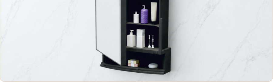 Raahi Mirror Cabinet Black 12×18"