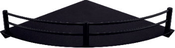 Raahi S.S. Corner Round Black Coated 12×12"